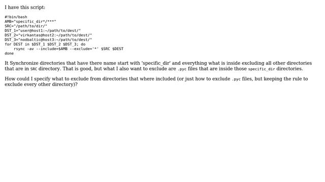 Unix & Linux: rsync - exlude specific files from directories that are included смотреть онлайн