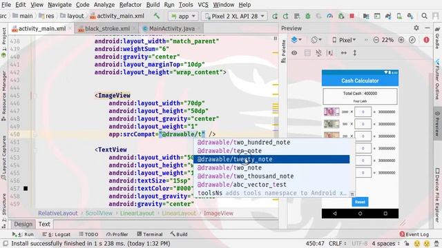 Calculator app in android studio | Cash Calculator app in android | Currency Layout Part 5 смотреть онлайн