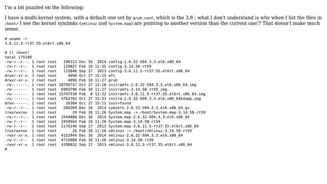 Unix & Linux: /boot symlinks do not match current kernel version смотреть онлайн