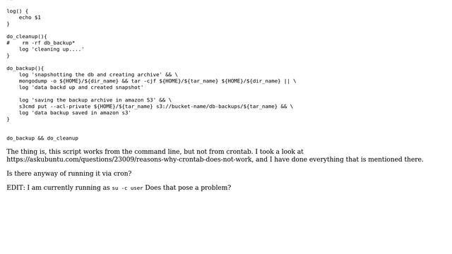 Problem with crontab, script runs when executed from command смотреть онлайн