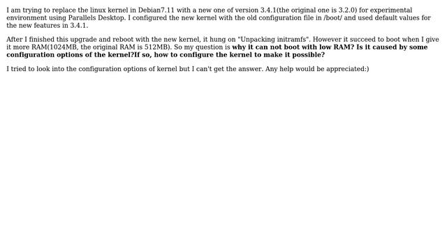 Why does the linux kernel (3.4.1) compiled by myself hang on "Unpacking initramfs" but succeed... смотреть онлайн
