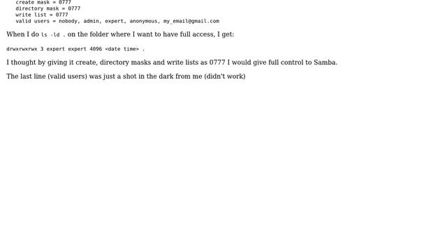 Samba share on Debian: Can see files from windows but can't write to them смотреть онлайн