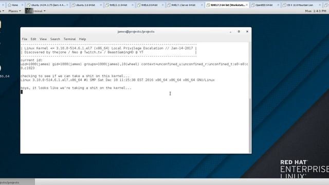 RedHat Linux Kernel 3.10.0-514.6.1.el7 (x86_64) Local Privilege Escalation // Jan-14-2017 смотреть онлайн