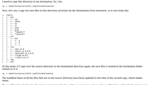 How does the linux copy command work when you copy a source directory with same structure as the... смотреть онлайн