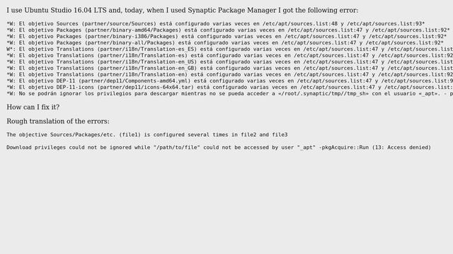 Error in Synaptic Package Manager смотреть онлайн