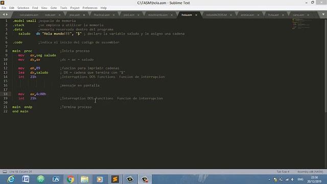 hola mundo con TASM y Dosbox смотреть онлайн