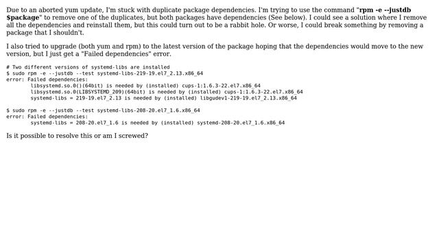 Unix & Linux: Can't remove duplicate packages because of dependencies (3 Solutions!!) смотреть онлайн