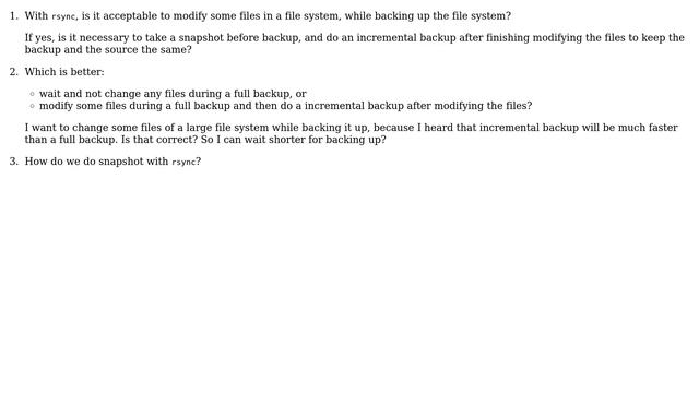 Unix & Linux: Snaphot for backup changing files with rsync? смотреть онлайн