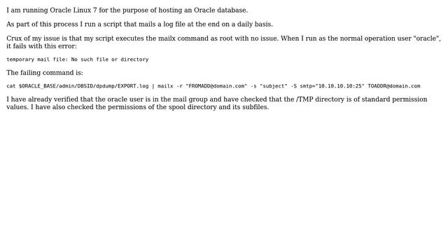 Unix & Linux: mailx execution as non-root failing смотреть онлайн