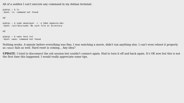 none of the commands work in linux terminal смотреть онлайн