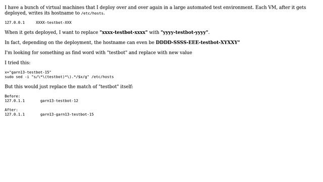 Replace an entire word based on pattern using SED смотреть онлайн