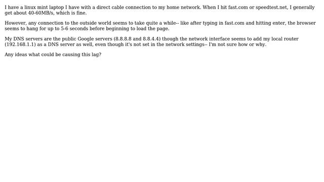 Linux Machine Taking A Long Time To Resolve Network Addresses