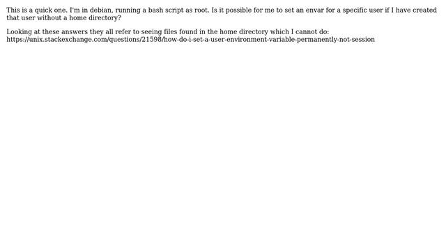 DevOps & SysAdmins: Set a persistent env var for a user who was created without home directory смотреть онлайн