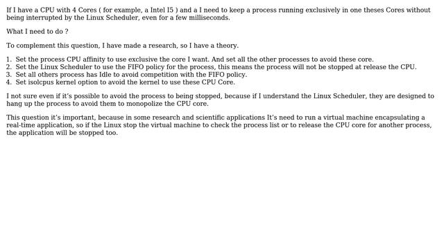 How to set Linux Scheduler to don t stop a Linux process? смотреть онлайн