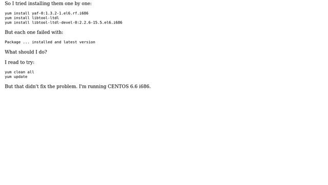 Unix & Linux: Yum says dependency " libltdl.so.3" is required, but it's already installed? смотреть онлайн