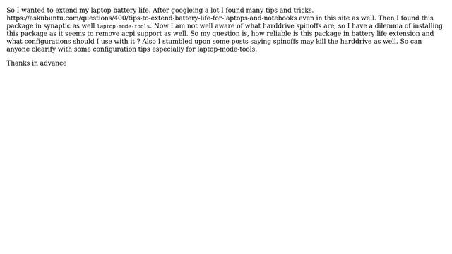 Ubuntu: laptop-mode-tools and harddrive spinoff смотреть онлайн