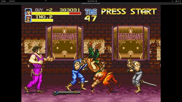 Final Fight CD in RetroArch (in Fedora Linux) смотреть онлайн