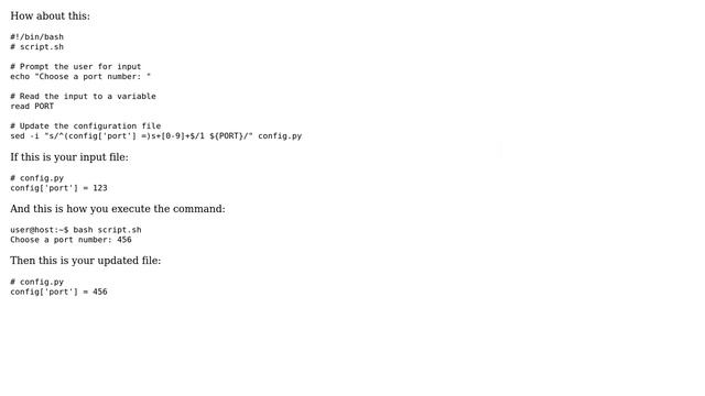 Unix & Linux: Bash modify value in file with user input (2 Solutions!!) смотреть онлайн