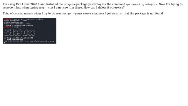 Unix & Linux: Installed btlejuice package and can't seem to be able to uninstall it смотреть онлайн