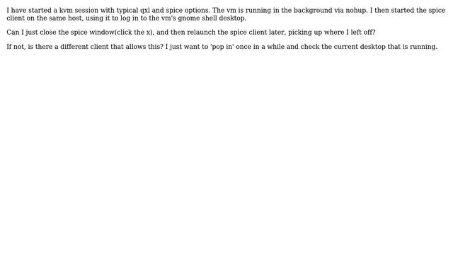Unix & Linux: How do I detach, then re-attach to a kvm spice session? смотреть онлайн