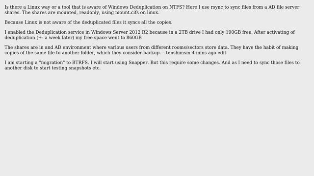 Is there a way to backup deduplicated NTFS drive with rsync or other linux tool? (2 Solutions!!) смотреть онлайн