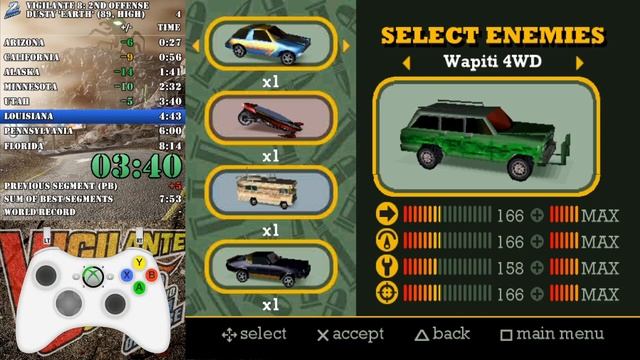 Psuedo Speedrun: Vigilante 8 2nd Offense - Dusty (89, High) [7m 17s IGT] смотреть онлайн