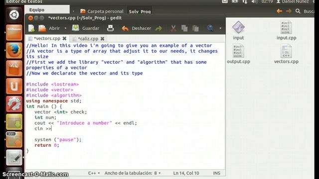 Vectors in C++ on Linux смотреть онлайн