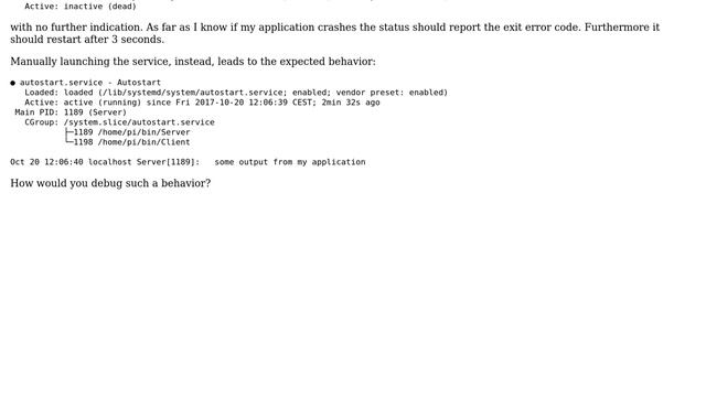 Debugging systemd service that deads on startup смотреть онлайн