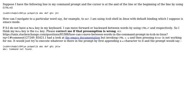 Unix & Linux: In tcsh shell how I find a particular word in the command prompt? смотреть онлайн