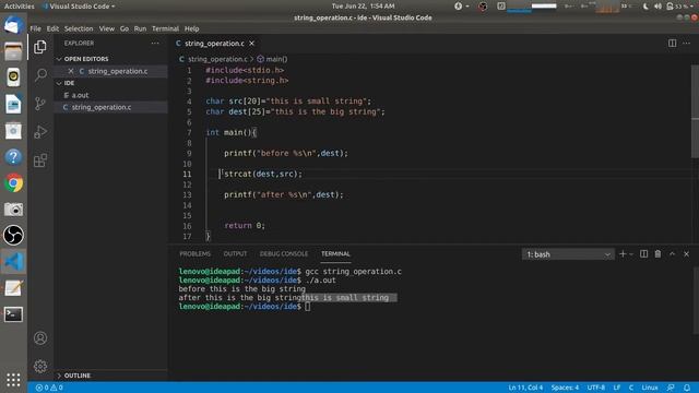 String Concatenation in C | strcat смотреть онлайн