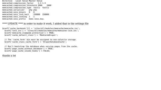Drupal: I'm trying to configure memcache module and failed to load dmemcache.inc смотреть онлайн