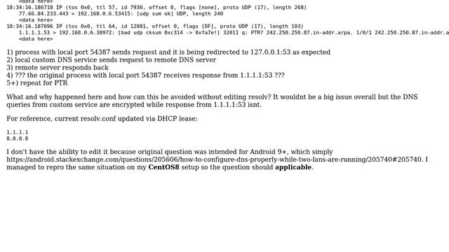 Re-routing DNS queries with iptables properly without resolv.conf смотреть онлайн