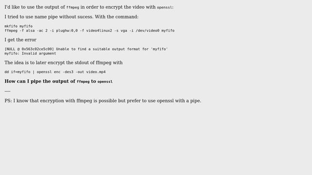 Unix & Linux: How to pipe the output ffmpeg? смотреть онлайн