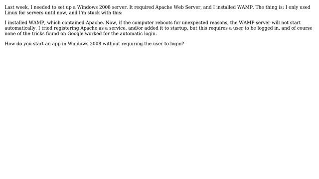 Unix & Linux: How to run an application in Windows 2008 before login? смотреть онлайн