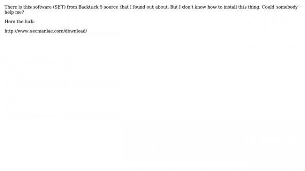 Ubuntu: How can I install the Social-Engineering Toolkit (SET)?