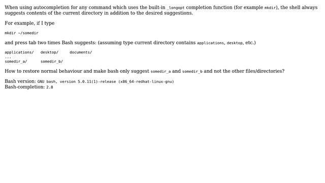 Unix & Linux: Autocompletion always suggests files in the current directory смотреть онлайн