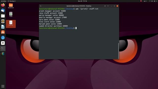 awk command in linux | در لینوکس awk دستور смотреть онлайн