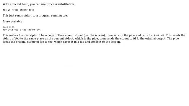 Unix & Linux: bash: redirect stderr to file and stdout + stderr to screen (2 Solutions!!) смотреть онлайн