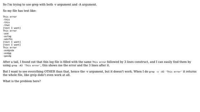 Unix & Linux: Grep doesn't work with both -v and -A/B (3 Solutions!!) смотреть онлайн
