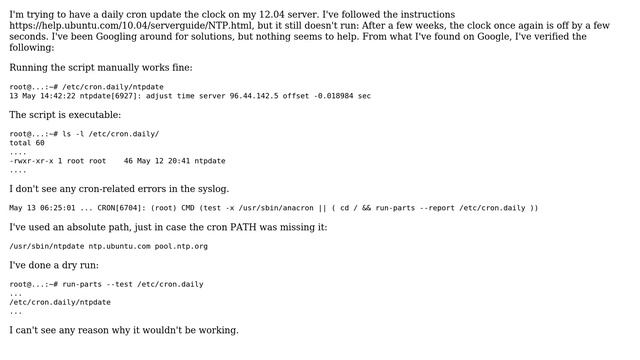 Ubuntu: Cannot get ntpdate cron to run (2 Solutions!!) смотреть онлайн