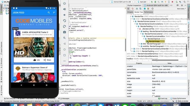 Flutter Dev: Widget Inspector (Android studio) смотреть онлайн