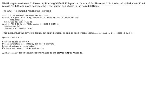 Ubuntu: How to get sound working through HDMI with Intel HD Audio in Ubuntu 13.04? (2 Solutions!!) смотреть онлайн