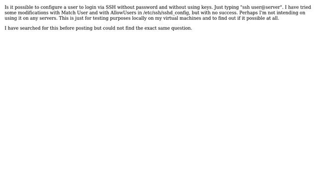 Unix & Linux: SSH login without password and without keys смотреть онлайн