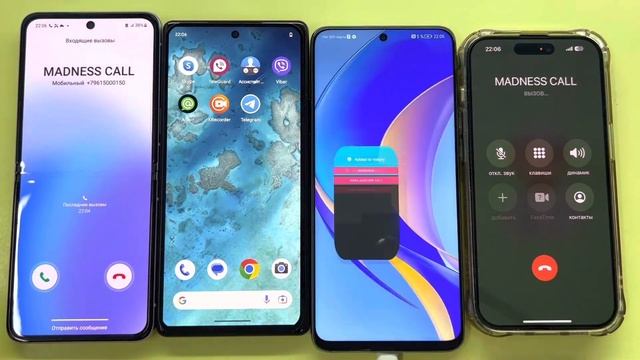 Incoming & Outgoing Call IPhone 14Pro Vs Samsung Z Flip3 / FAKE CALL Google Pixel 6Pro Vs Nova Y90