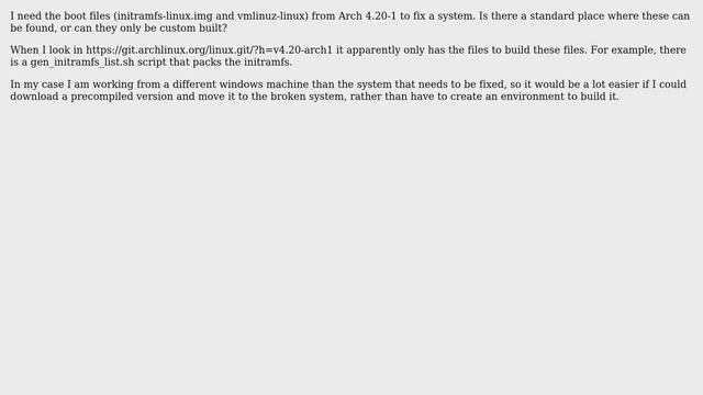 Where can I find precompiled bootloader files (initramfs-linux.img)? смотреть онлайн