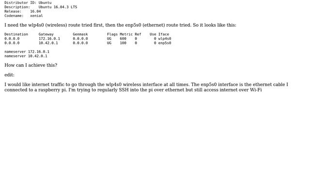 Change Ubuntu default routes? смотреть онлайн