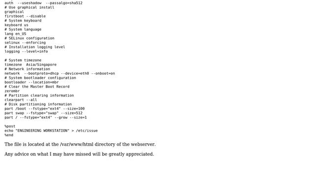 Unable to get kickstart file from http webserver? смотреть онлайн