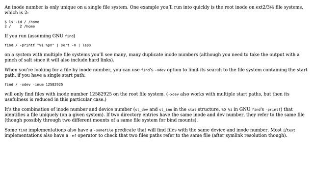 Unix & Linux: Can two files on two separate filesystems share the same inode number? смотреть онлайн