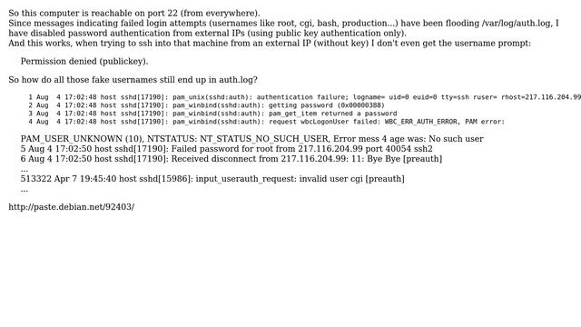 DevOps & SysAdmins: SSH attacks, how do their usernames end up in auth.log? (pw auth disabled) смотреть онлайн