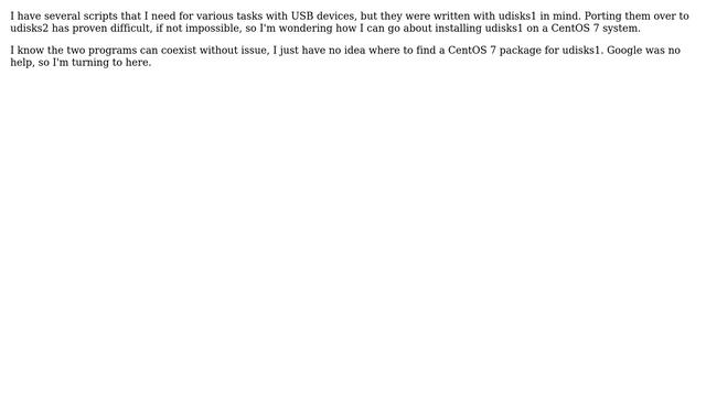 Unix & Linux: How to install udisks1 in CentOS 7? смотреть онлайн